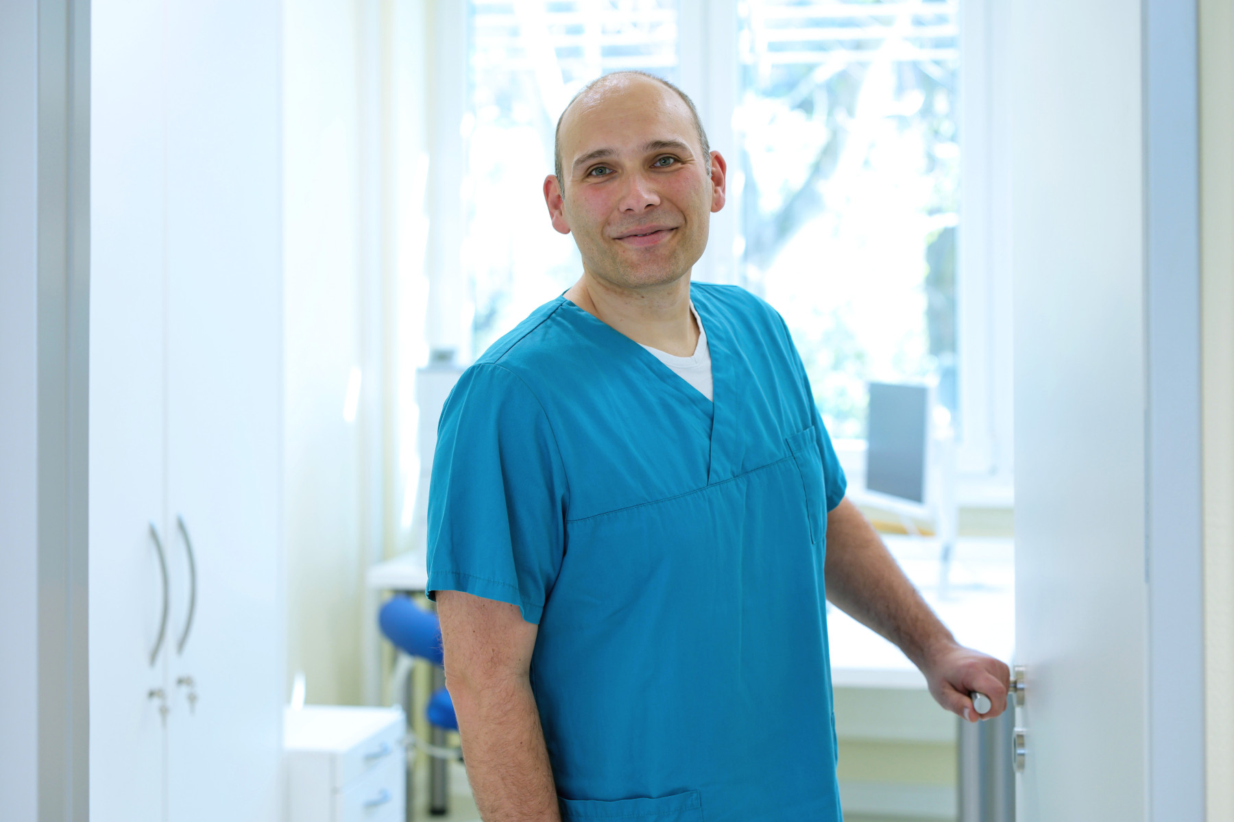 Christoph Rietschel in der gastroenterologischen Praxis in Finsterwalde.